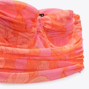 Zara Tulle Corset Floral Top